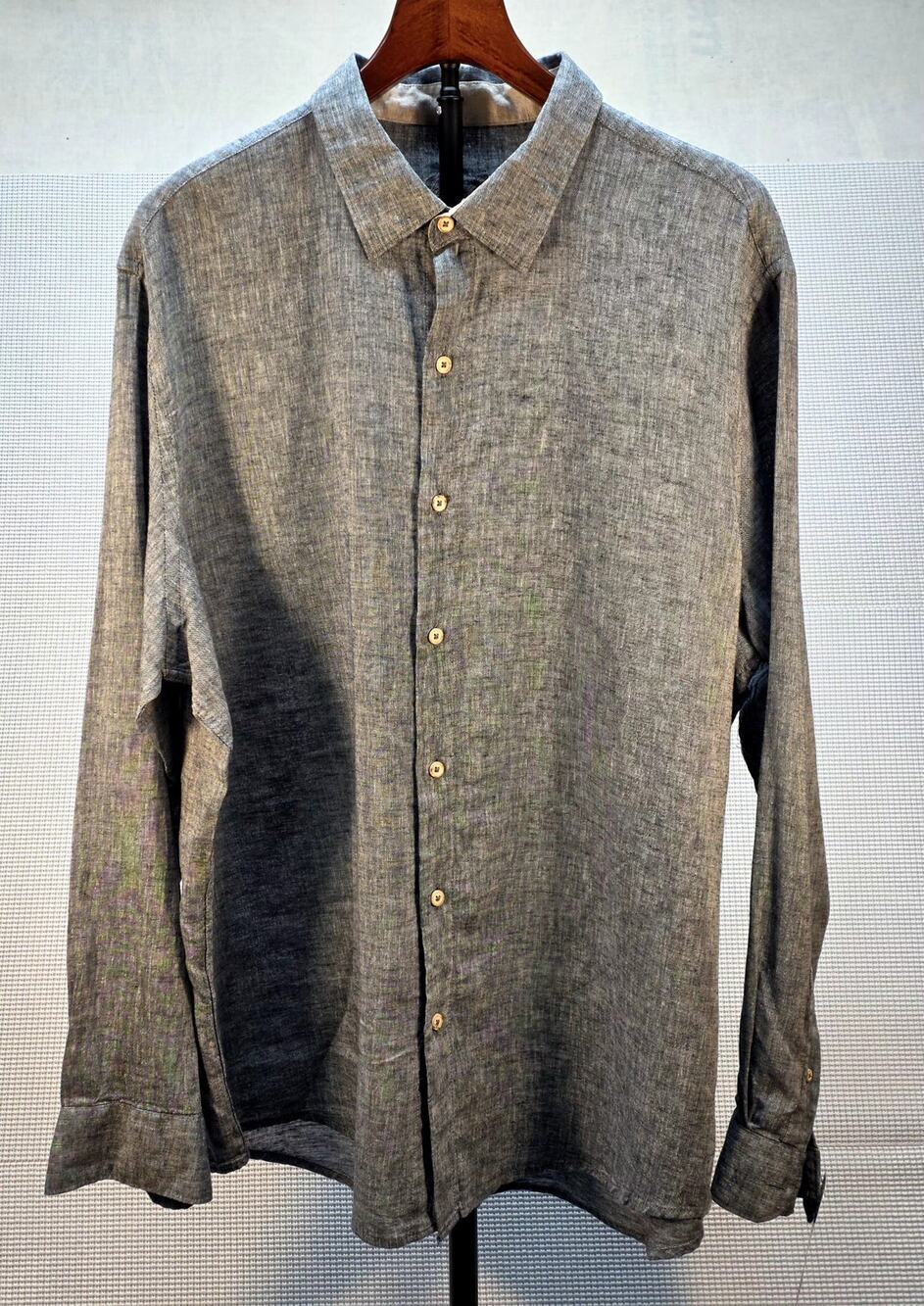 NWT Tasso Elba Linen Cotton Blend Button Down Shirt Size XL Casual Resort Prep